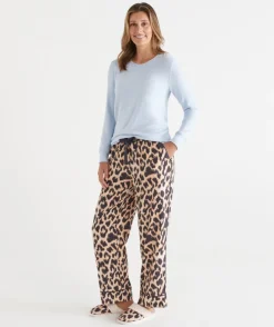 Sussan Pyjama Bottoms>Animal Print Flannelette Pyjama Pant
