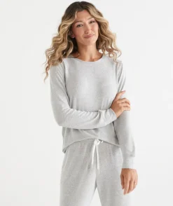 Women Sussan Women's Pyjama Tops|Everyday Icons>Brushed Long Sleeve Pyjama Top