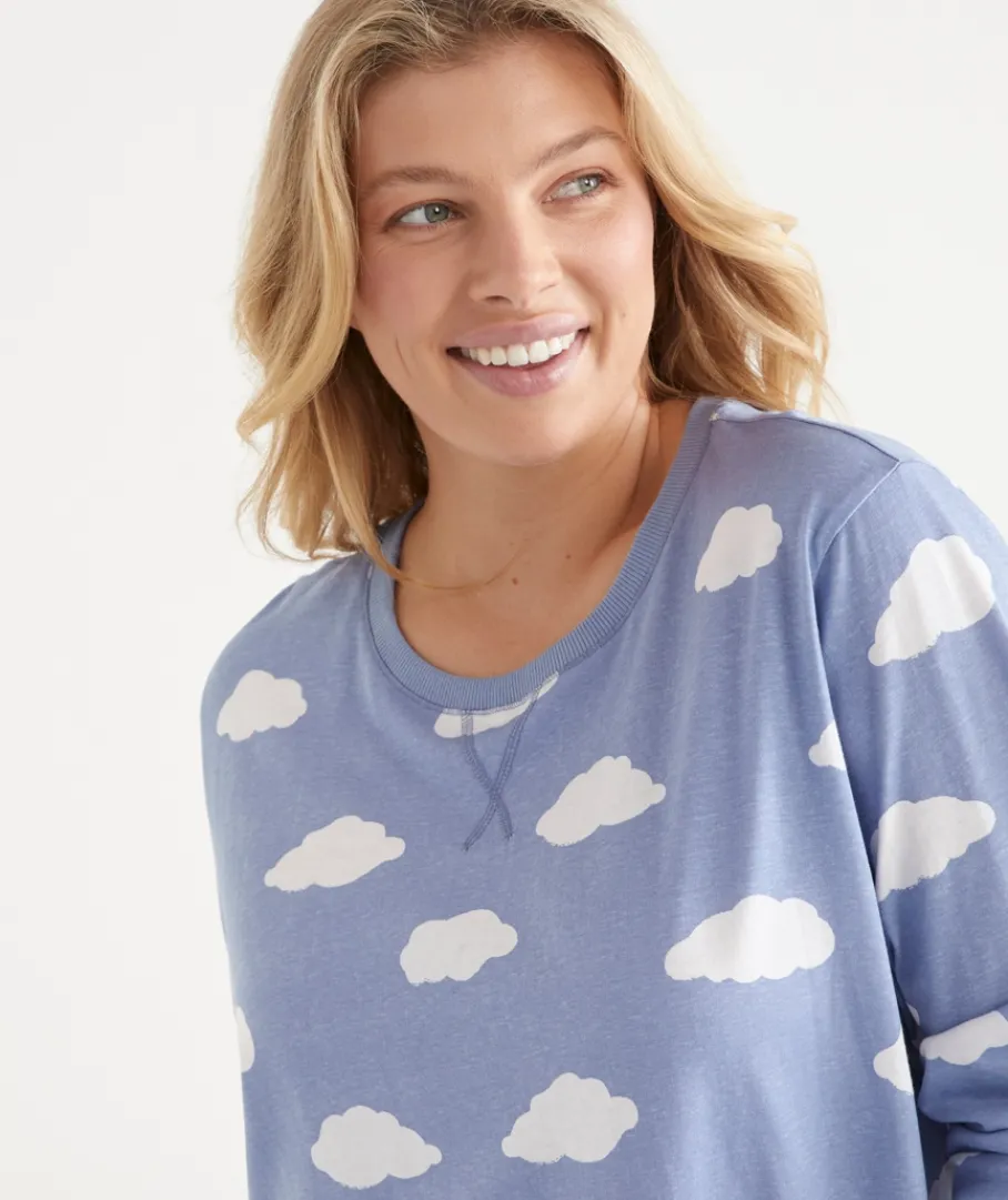 Sussan Pyjama Sets>Cloud Print Long Sleeve Pyjama Set