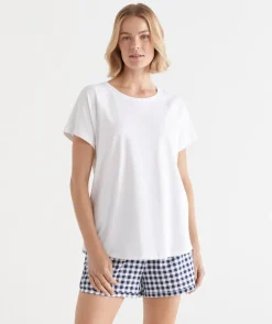 Sussan Pyjama Sets|Women's Pyjama Tops>Contrast Short Sleeve Pyjama Top