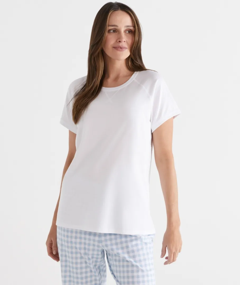 Sussan Pyjama Sets|Women's Pyjama Tops>Contrast Short Sleeve Pyjama Top