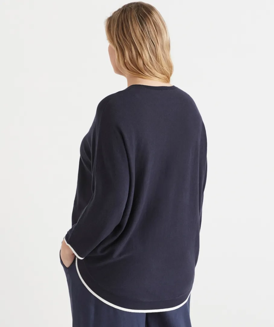 Sussan Tops|Knitwear>Curved Hem Crew Neck Jumper