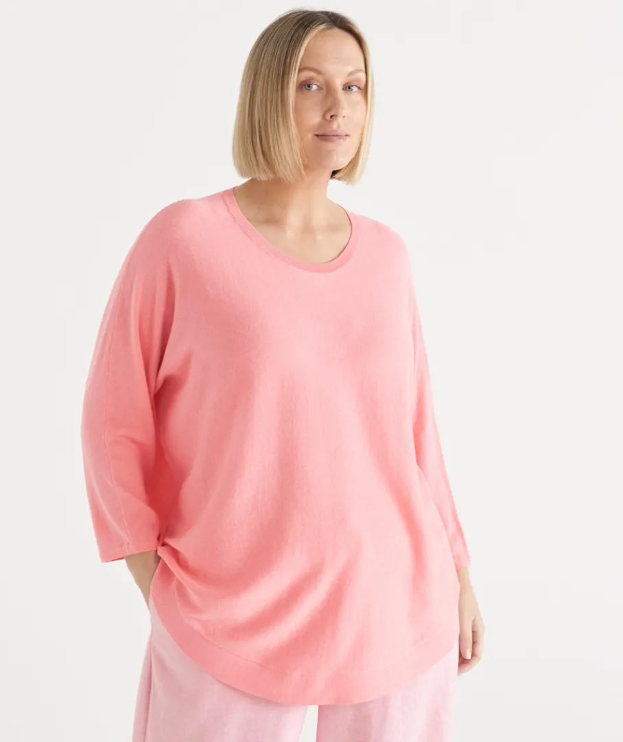 Sussan Tops|Knitwear>Curved Hem Crew Neck Jumper