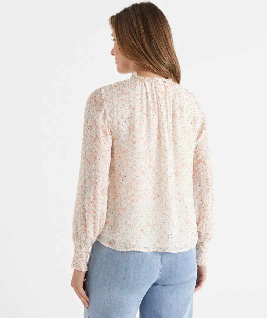 Sussan Tops|Shirts & Blouses>Ditsy Floral Lace Detail Blouse