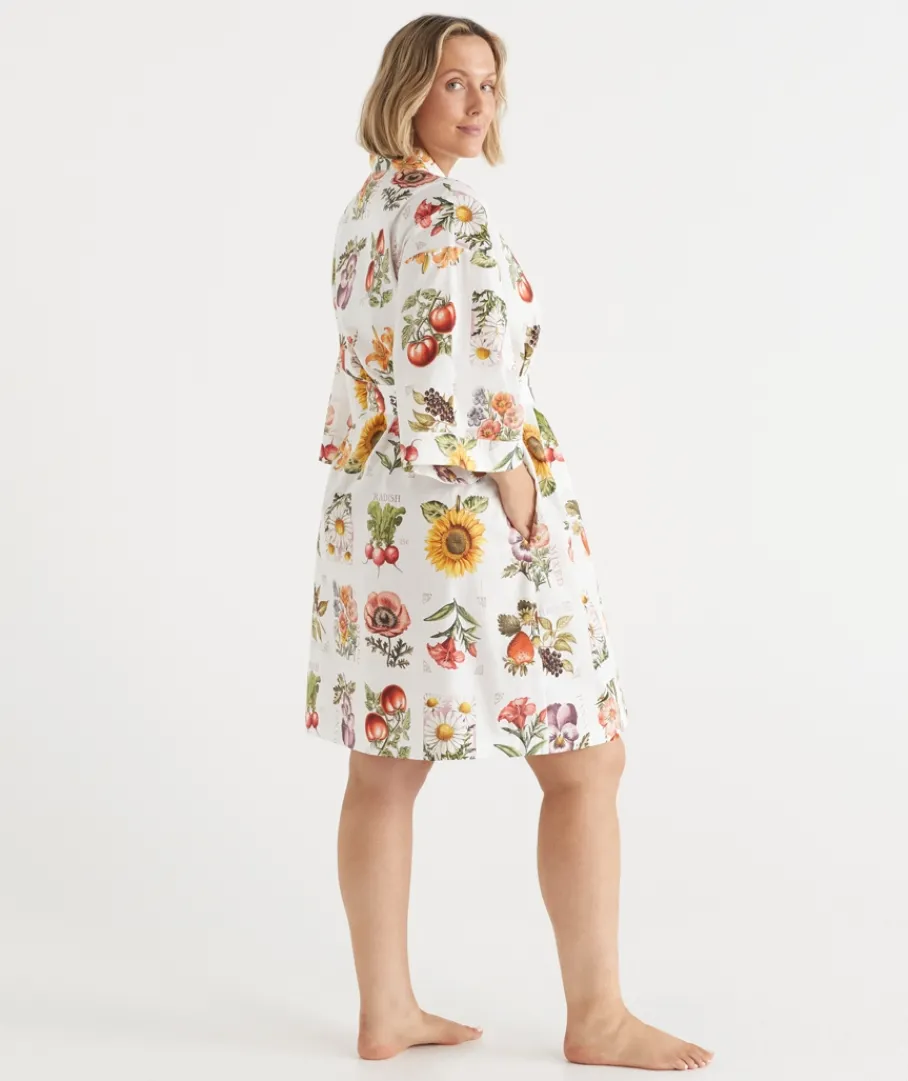 Sussan Dressing Gowns>Floral Garden Stamp Print Robe