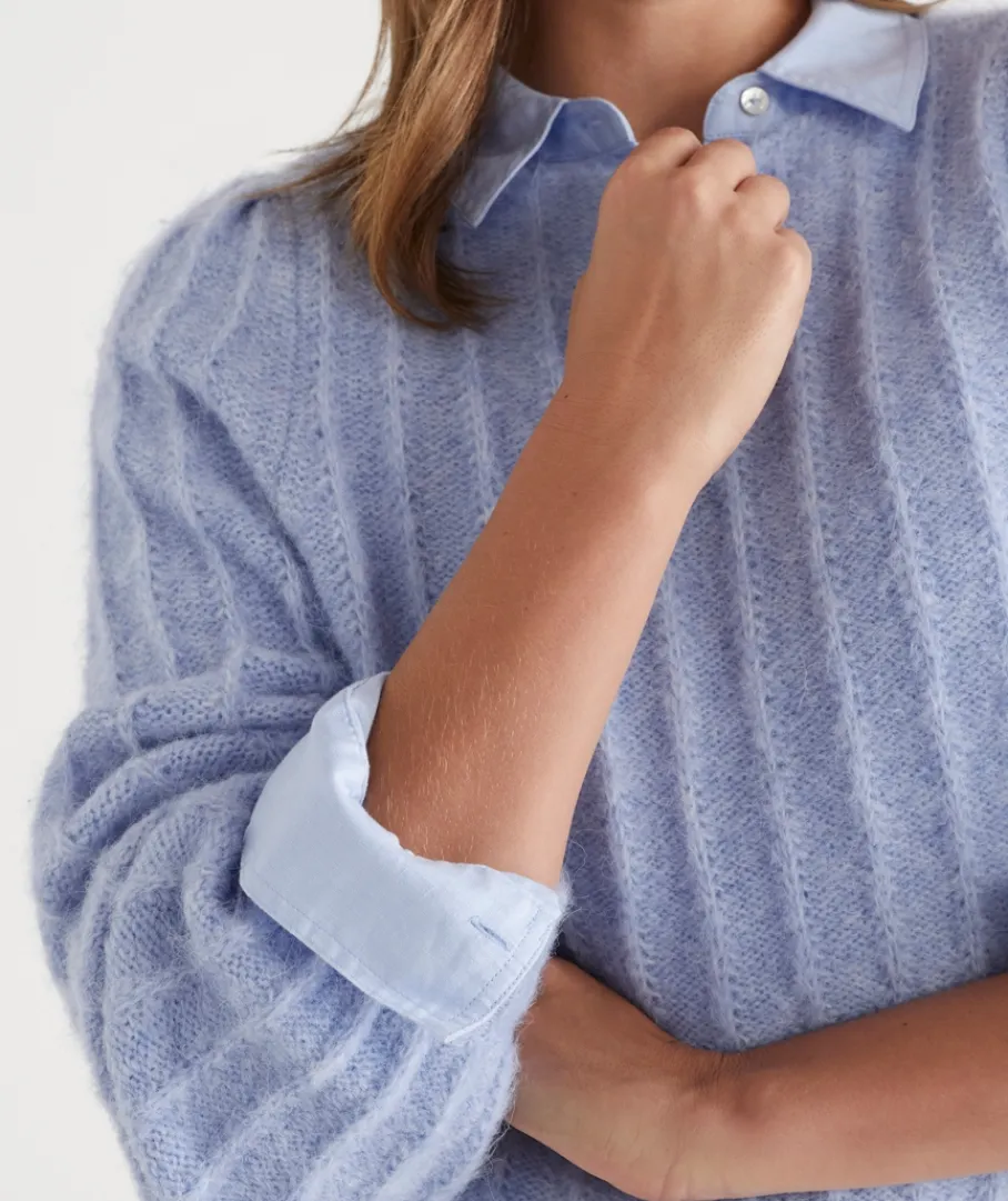 Sussan Tops|Knitwear>Fluffy Boat Neck Jumper