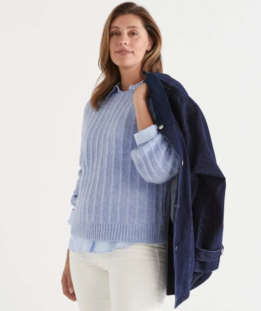 Sussan Tops|Knitwear>Fluffy Boat Neck Jumper