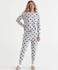 Sussan Pyjama Sets|Everyday Icons>Heart Print Long Sleeve Pyjama Set