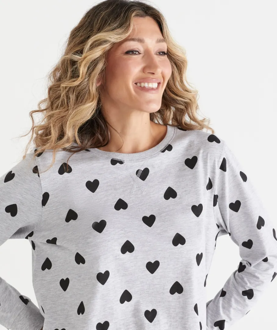 Sussan Pyjama Sets|Everyday Icons>Heart Print Long Sleeve Pyjama Set