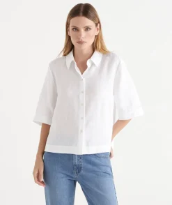 Sussan Tops|Shirts & Blouses>LINEN SS SHIRT