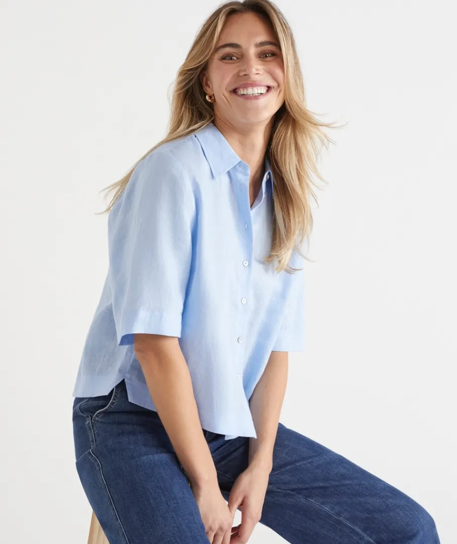 Sussan Tops|Shirts & Blouses>LINEN SS SHIRT