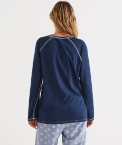 Women Sussan Women's Pyjama Tops|Everyday Icons>Long Sleeve Contrast Pyjama Top