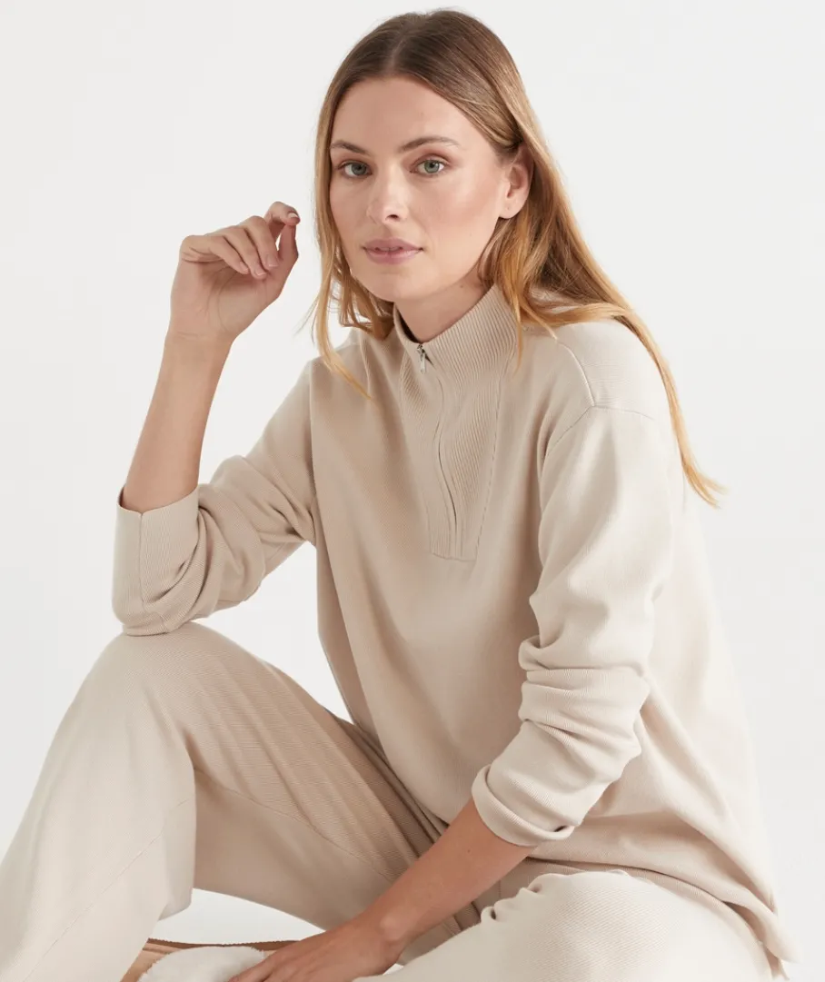 Sussan Tops|Loungewear>Milano Quarter Zip Lounge Jumper