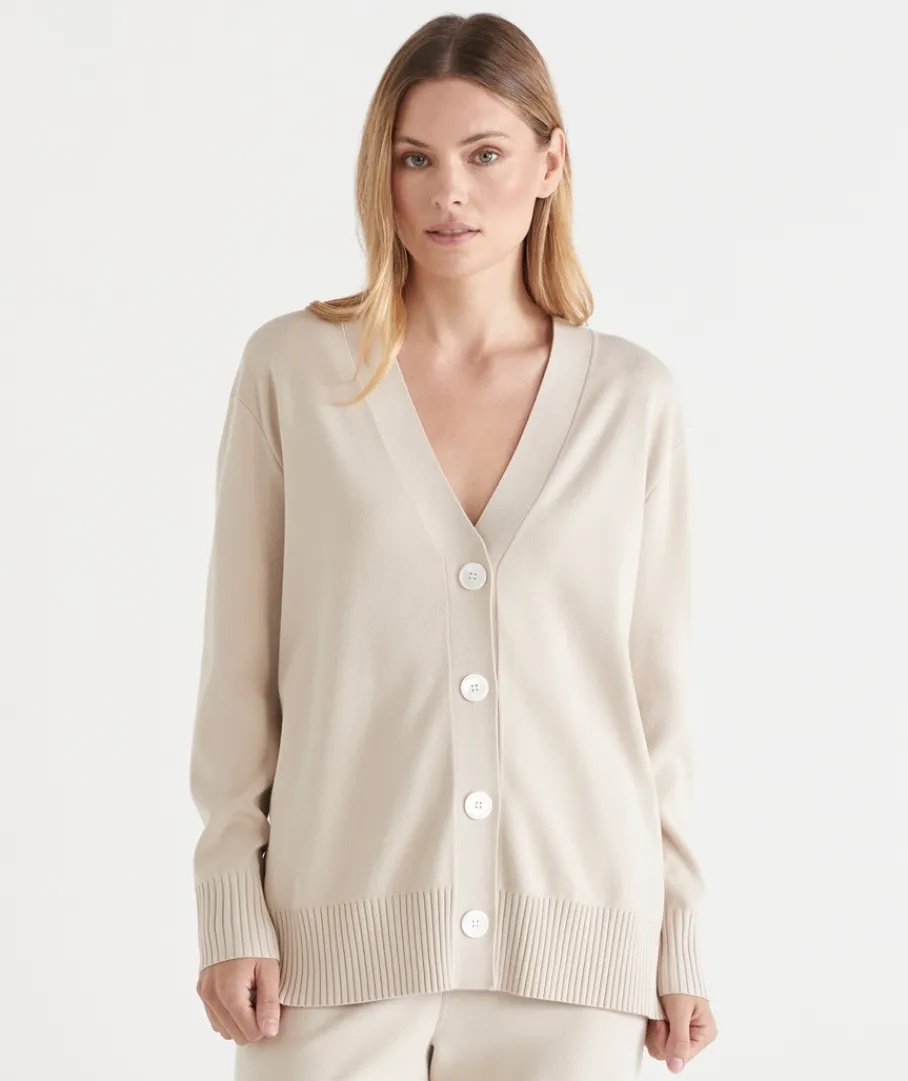 Sussan Loungewear|Lounge Sets>Milano V Neck Lounge Knit Cardigan