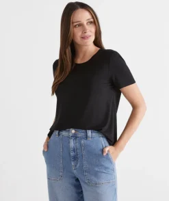 Sussan Tops|T-Shirts>Pleat Back Tee