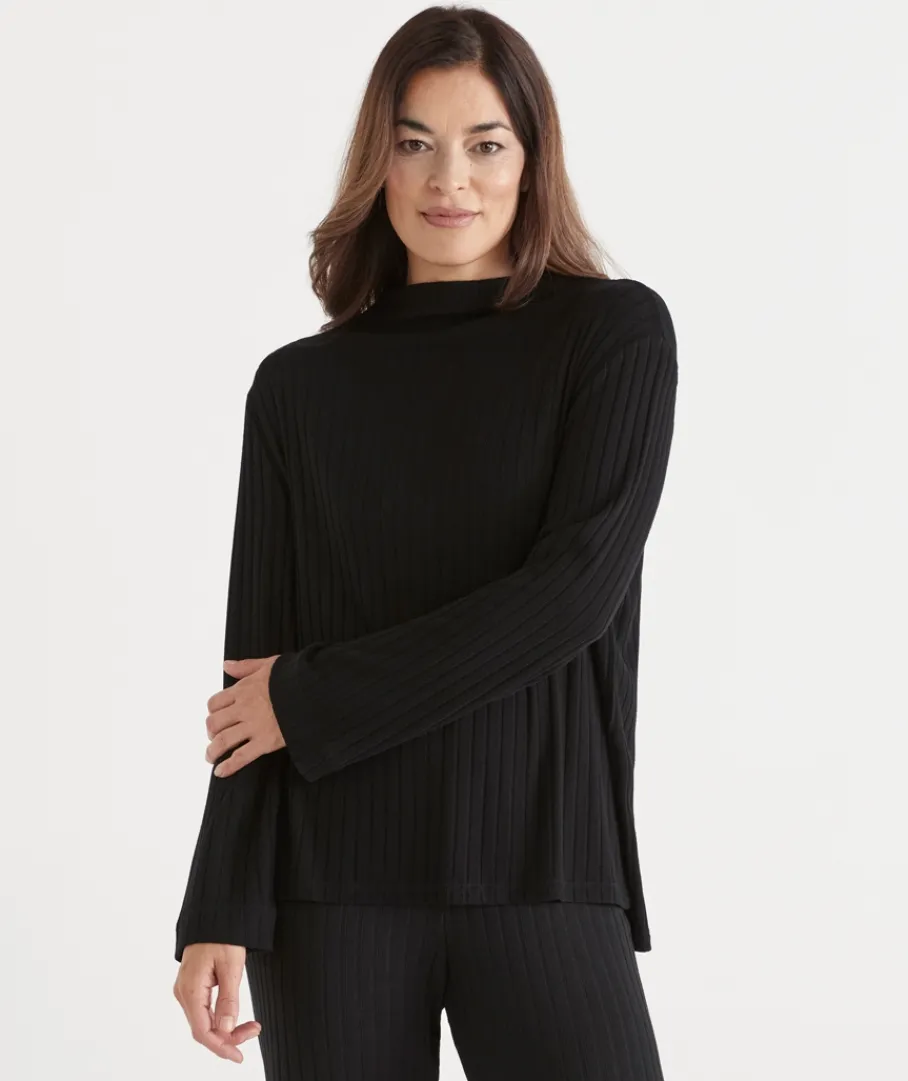 Sussan Loungewear|Tops>Rib Step Hem Top
