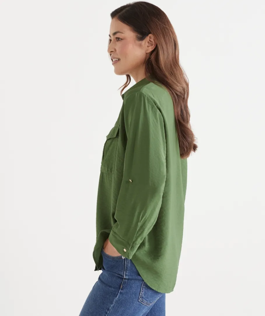 Sussan Tops|Shirts & Blouses>Roll Tab Sleeve Shirt