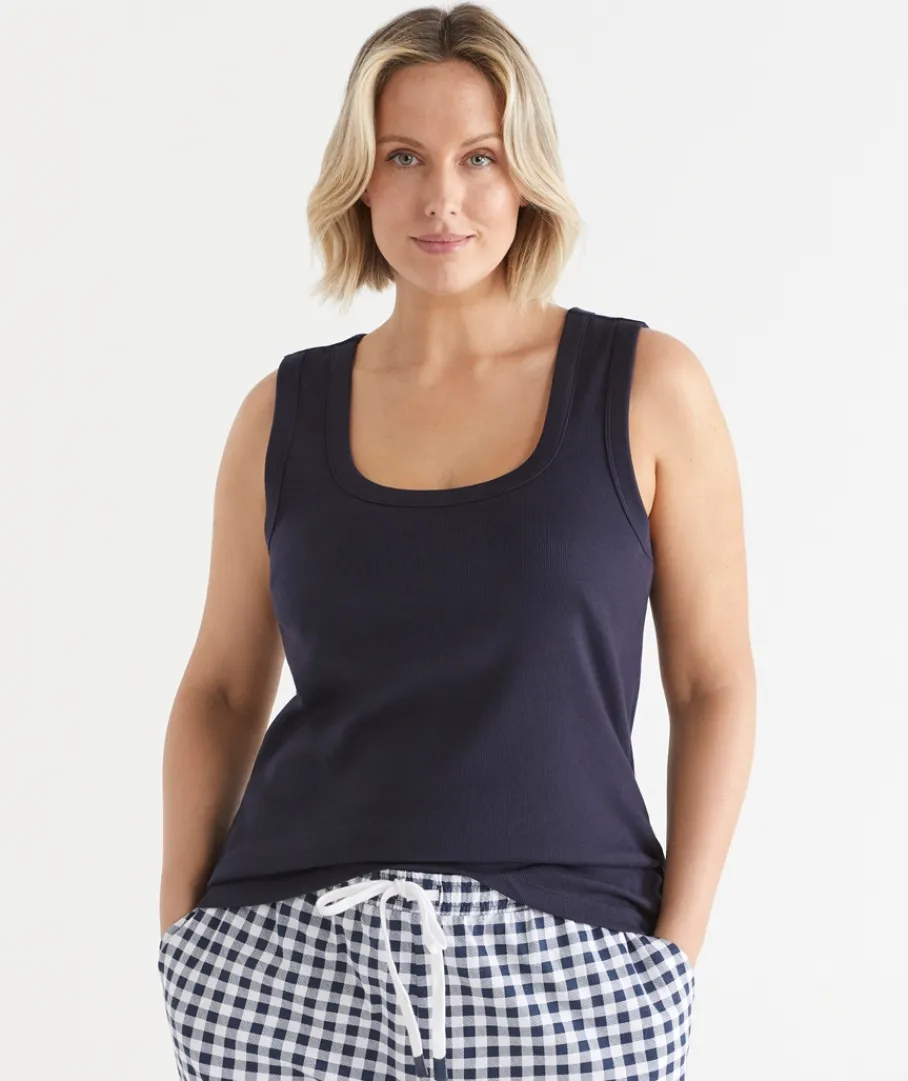 Women Sussan Women's Pyjama Tops>Scoop Shelf Bra Pyjama Tank