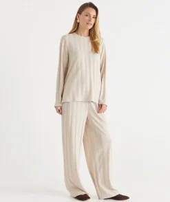 Sussan Pants|Loungewear>Self-Stripe Knit Pant
