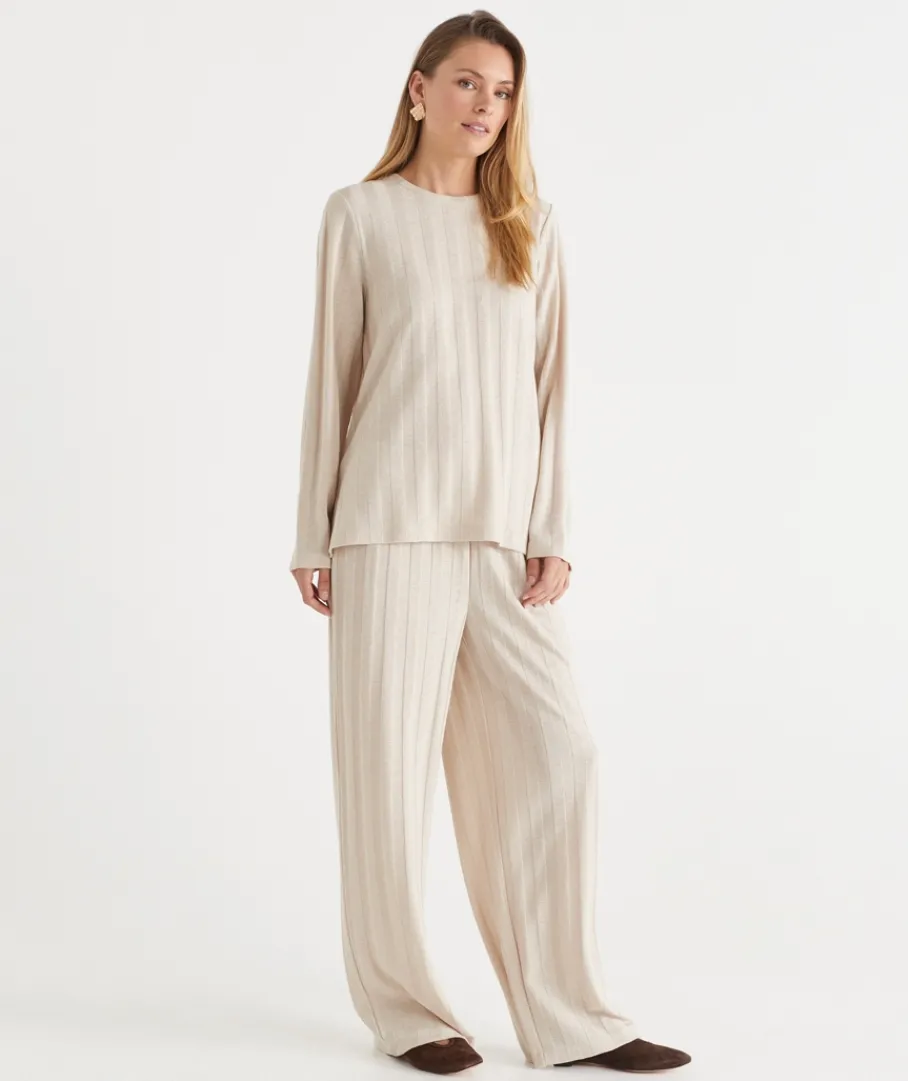 Sussan Pants|Loungewear>Self-Stripe Knit Pant
