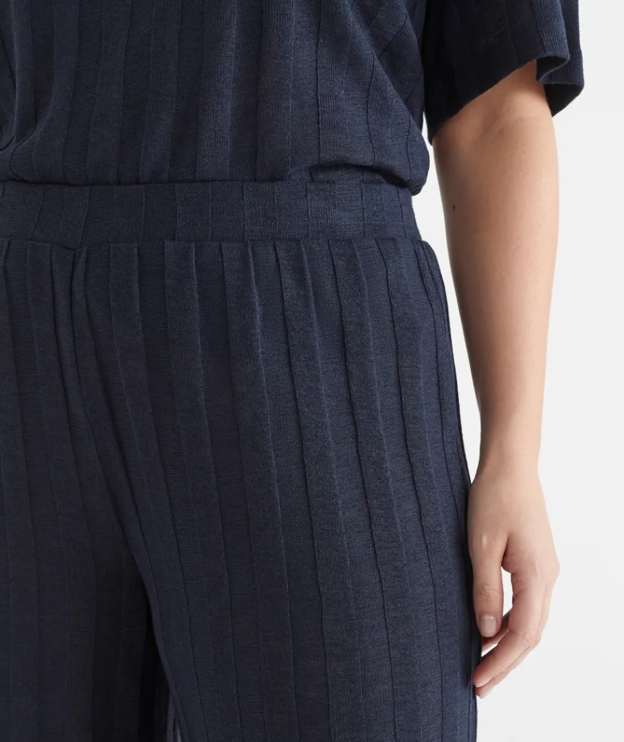 Sussan Loungewear|Pants>Self-Stripe Straight Leg Knit Pant