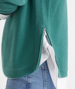 Sussan Tops|Knitwear>Side Zip Crew Neck Jumper