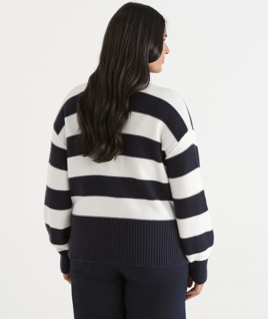 Sussan Tops|Knitwear>V Neck Stripe Cardigan -