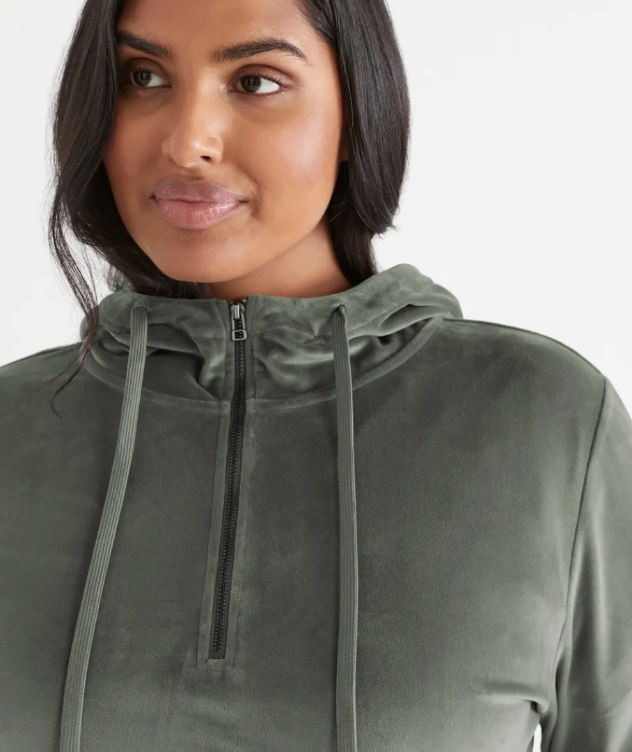 Sussan Loungewear|Loungewear>Velour Quarter-Zip Jumper - Light