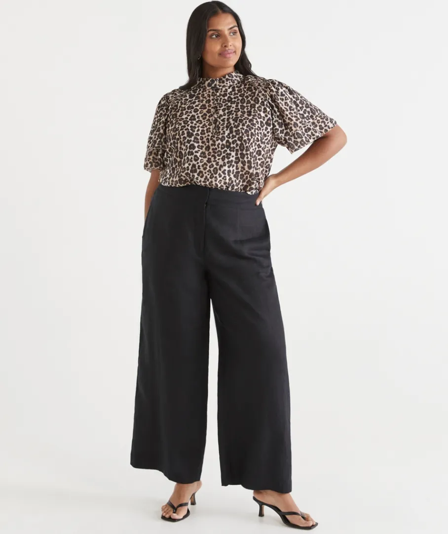 Sussan Matching Sets|Pants>Wide Leg Tailored Linen Pant